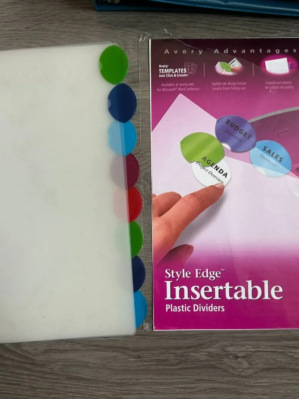 Pack of 2 Avery Insertable Dividers for 3 Hole Binder 8 Tabs & 5 Tab Clear Round